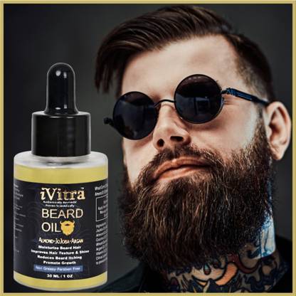 iVitra Natural Almond Oil Beard Oil For Healthier Fuller Beard,Non Sticky Shave Oil