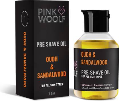 Pink Woolf Pre Shave Oil ( Oudh & Sandalwood ) Provides Razor Glide for a Smooth Shave Oil