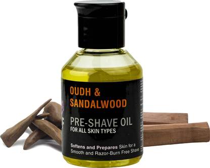 Pink Woolf Pre Shave Oil for Men, OUDH & SANDALWOOD, Eliminate Razor Irritation, Razor Burn Shave Oil