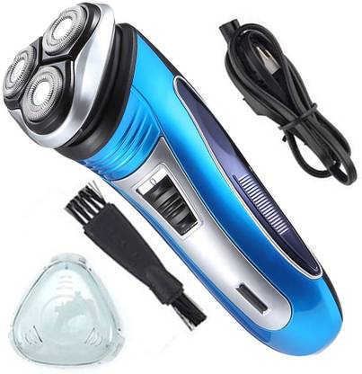 QTX Men's 3D Rechargeable corded and cordless floating head shaver with pop up trimmer for men corded and cordless   Shaver For Men