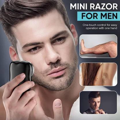 primmium Mini Electric Shaver| Portable USB Rechargeable Razor with Double Ring Trimmer 100 min  Runtime 1 Length Settings