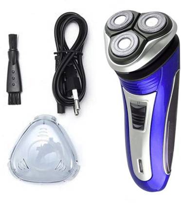 HTGTD 3D Electric Rechargeable Razor Shaver with Pop-up Trimmer clipper Trimmer 120 min  Runtime 0 Length Settings