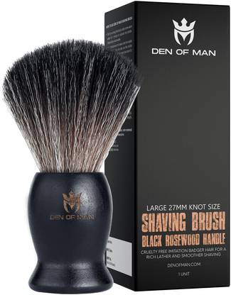 Den of Man Jumbo 27mm Knot Premium Imitation Badger Hair ,Real Rosewood Handle Shaving Brush