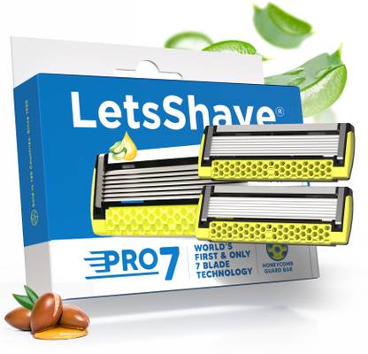 LetsShave Pro 7 Max Razor Cartridges For Men | World's First & Only 7-Blade Shaving Razor
