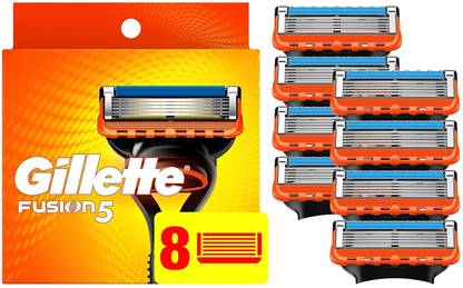 Gillette Fusion5 Mens Razor Blade Refills,8Count,Lubrastrip for a More Comfortable Shave