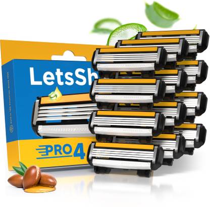 LetsShave Pro 4 Replacement Cartridges – Pack of 12