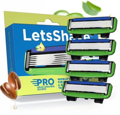 LetsShave Pro 6 Sensitive Refills/Cartridges (Pack of 4)