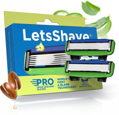 LetsShave Pro Head Shaving Razor Blades for Men, World's 1st 6-Blade Compact Head Shaver