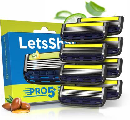 LetsShave Pro 5 Plus Shaving Razor Blade for Men| Blade Refills, Razor Blades