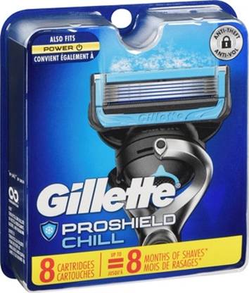 Gillette FUSHIO PROSHIELD CHILL POWER CARTRIDGES 8 PIC