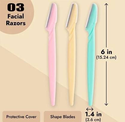Sienname Reusable washable face/eyebrow/upper lips razor trimmer, Men & Women (Pack of 3)