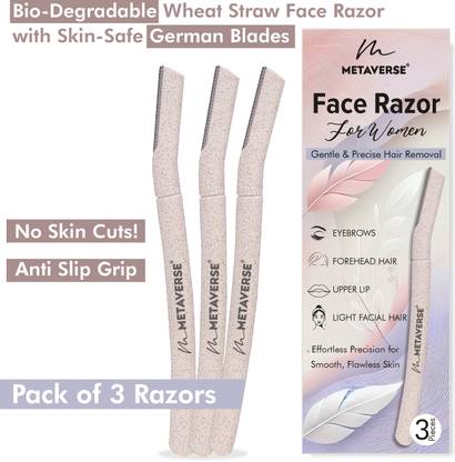 METAVERSE Reusable Face Razor for Women | Wheat Straw & German Blade | Facial Hair Removal, Women