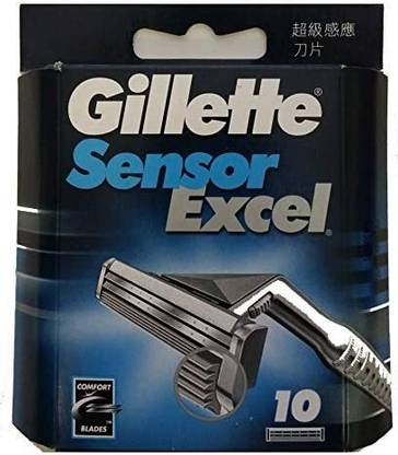 Gillette Sensor Excel Razor Blades for Men, Pack of 10 Blades