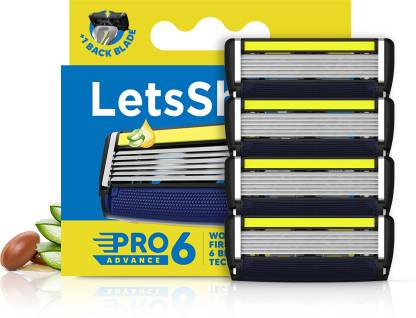 LetsShave Pro 6 Advance Blade refills (Pack of 4)