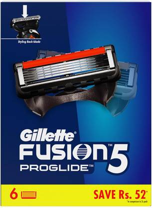 Gillette Fusion Proglide Blades for men 6 count for Perfect Shave and Perfect Beard Shape