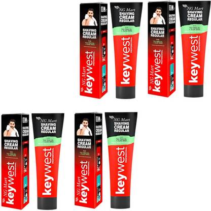 NG MART KEYWEST SHAVING CREAM FOR PERFACT CLEAN & MOISTURE SKIN PACK OF - 120g x 4