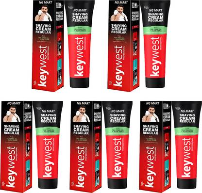 NG MART KEYWEST SHAVING CREAM RGULAR FOR INSTANT CLEAN & SMOOTH SKIN PAK OF - 120g x 5