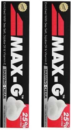 MAX-G Shaving Cream Lather - Tube for Men 125gm ( Pack Of 2)