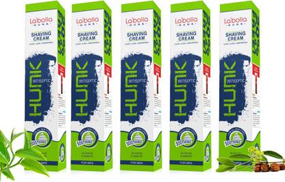 LABOLIA HUNK Antiseptic Shaving Cream with Menthol, Jojoba Oil, Tea Tree Oil - 120gm*5qty