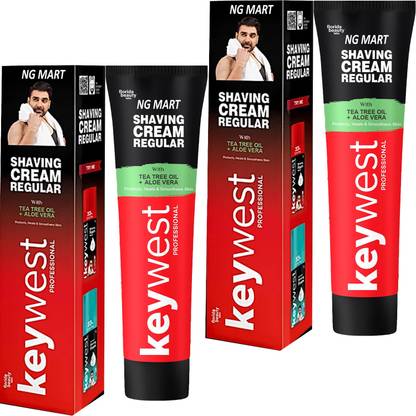 NG MART KEYWEST SHAVING CREAM RGULAR FOR INSTANT CLEAN & SMOOTH SKIN PAK OF - 120g x 2