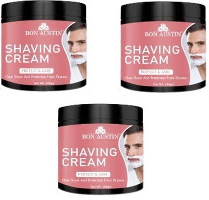 Bon Austin Shaving Cream for Men for Smooth Shave Pack of 3 of 100 grams
