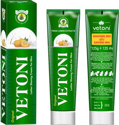 VETONI Shaving Foam Lemon,Extra Rich,Provide Close & Comfortable Shave (125g) Packof5