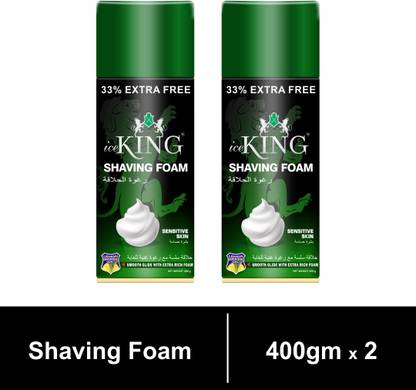 VETONI Ice King No.1 Shaving Foam Green for Sensitive Skin(Pack of 2)|800gm|