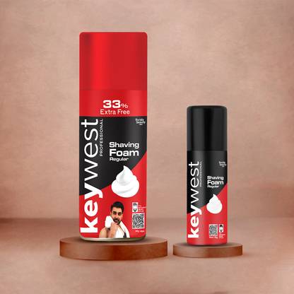 Keywest Pre Regular Shaving Foam for Men 385+50gm | Detoxifies Skin With Aloe Vera