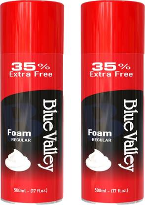 MOSKLIN BLUEVELLY SHAVING FOAM REGULAR FOR MENS SHAVING PACK OF - 500ml x 2