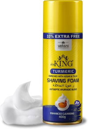 VETONI ICE KING Turmeric Shaving Foam for Men 400ml | Smooth & Natural Grooming