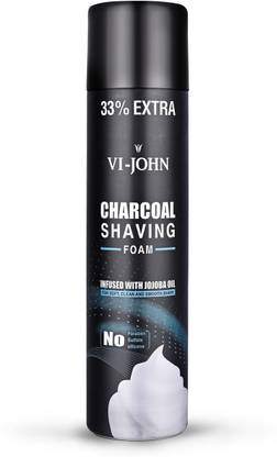 VI-JOHN Charcoal Shaving Foam Infused with Joboba oil Pack of 1  (300 g)