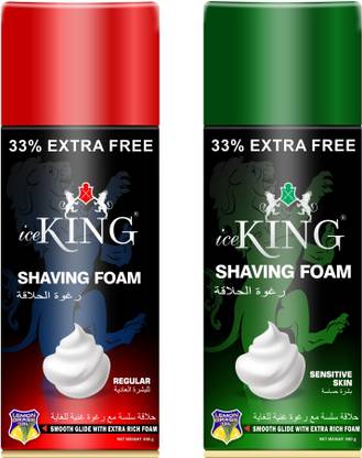 VETONI SHAVING FOAM (Red & Green) for sensitive and Regualr skin type(Pack of 2)|800gm|