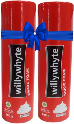 willywhyte Shaving Foam for Sensitive Skin Enriched with Tea Tree Oil (2x200gm)