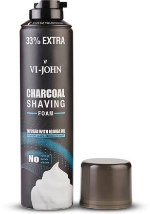 VI-JOHN Charcoal Shaving Foam Infused with Joboba oil Pack of 1  (300 g)