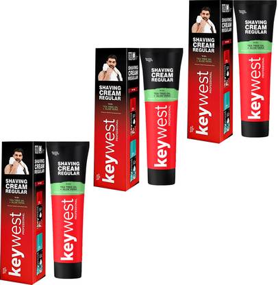 MOSKLIN KEYWEST SHAVING CREAM REGULAR FOR INSTANT CLEANSING ALL HAIR PACK OF 120g x 3