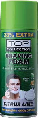 Top Collection Shaving Foam - Citrus Lime | Enriched with Aloe Vera and Vitamin E