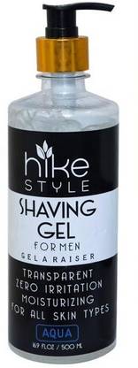HIKE STYLES Shaving Gel 500ML , Non Foaming Transparent Shaving Gel 500ml (AQUA)