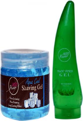 INDO POWER Aa162- AQUA COOL SHAVING GEL 200g. + ALOE VERA GEL 150ml.