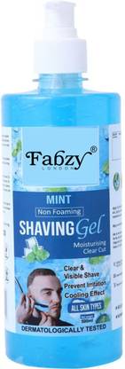 fabzy London Mint Non Foamy Shaving Gel For Men, Paraben and Sulfate Free, 500gm