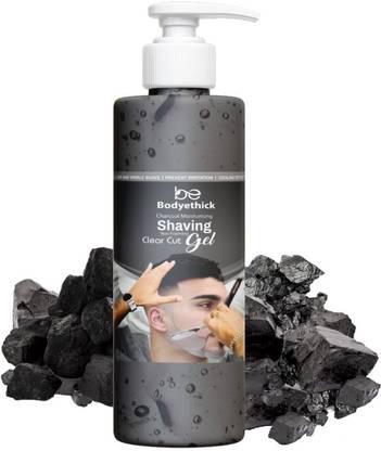 bodyethick Charcoal Moisturising Shaving Gel For Men, Non-foaming, Smooth, Anti-irritation