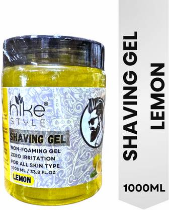 HIKE STYLES Shaving Gel 1Kg , Non Foaming Shaving Gel 1000ml (LEMON)