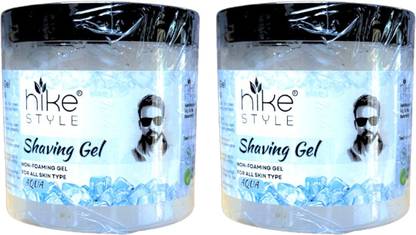 HIKE STYLES Shaving Gel 500*2 1000ML , Non Foaming Shaving Gel (AQUA) PACK OF 2PC