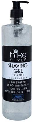 HIKE STYLES Shaving Gel 1 Liter , Non Foaming Transparent Shaving Gel 1000ml (AQUA)