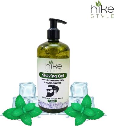 HIKE STYLES Shaving Gel Transparent 500ML , Non Foaming Shaving Gel 500ml (AQUA) PREMIUM
