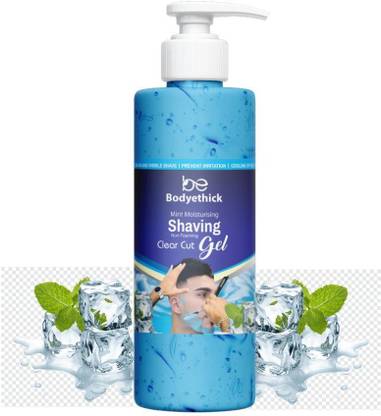 bodyethick Mint Moisturising Shaving Gel For Men, Non-foaming, Smooth, Skin protection