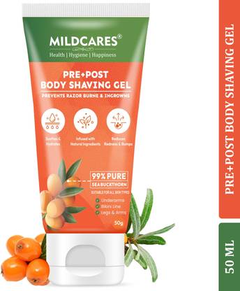 MildCares 99% Pure Sea Buckthorn Pre + Post Shaving Gel | Softens Hair, Soothes Skin