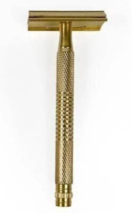 tinku DOUBLE EDGE BRASS SAFETY RAZOR (T-230) GOLDEN, Men