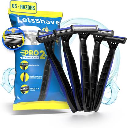 LetsShave Pro 2 Plus Disposable Razor - Open Flow Cartridge Razor, Men