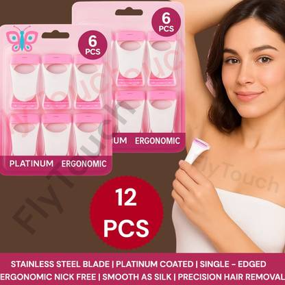 FlyTouch Shaving Razor For Women With Ergonomic Grip And Compact Protective Cap, Women
