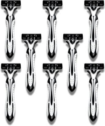 Forest Hill Disposable Manual Shaving Razor For Men, 3 Blade With Plastic & Rubber Handle, Men